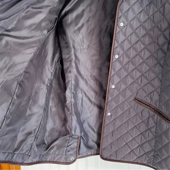 LAUREN by Ralph Lauren Quilted Jacket Women’s XL Gray with Leather Trim Coat - Picture 11 of 16